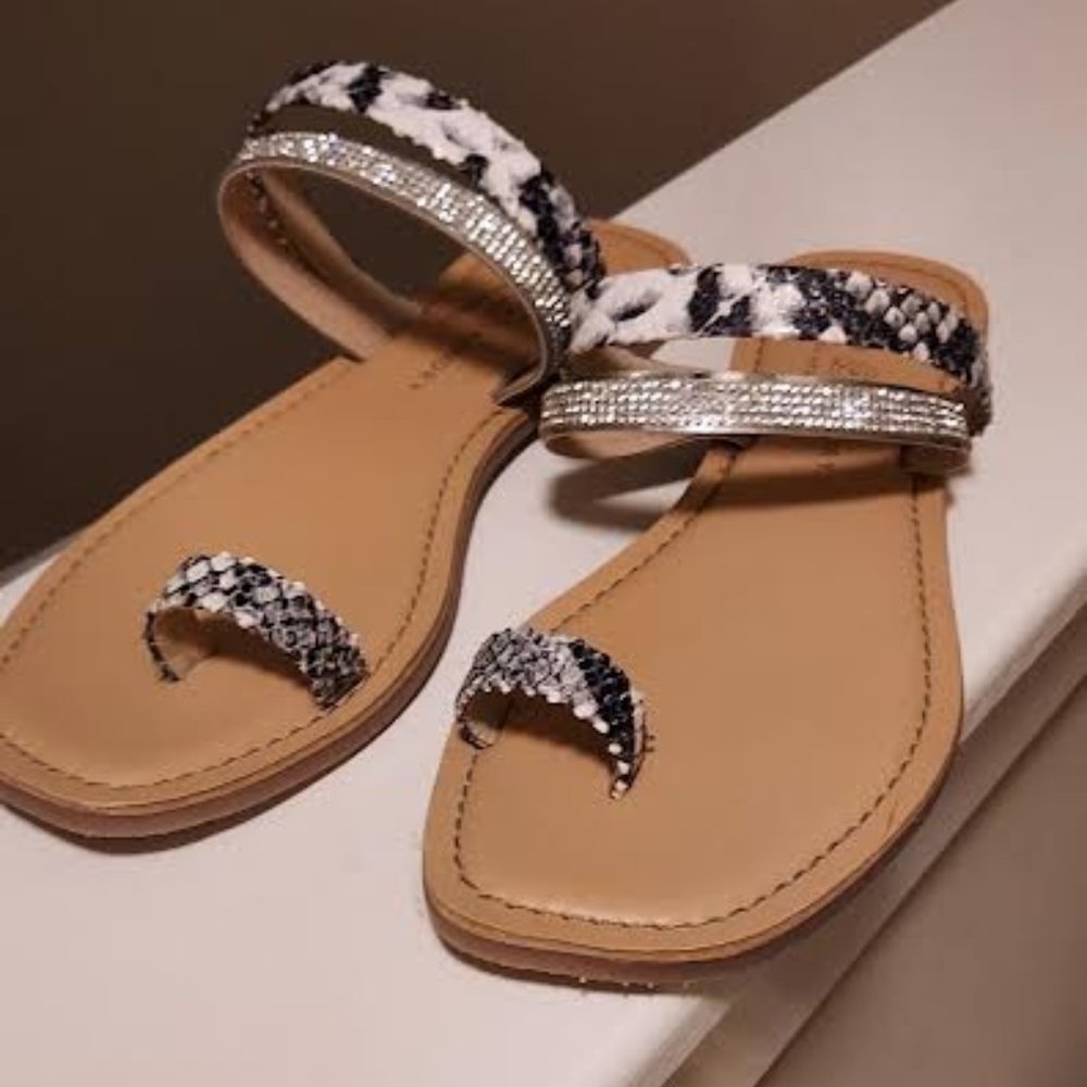 Black and White Sandals Size 8.5